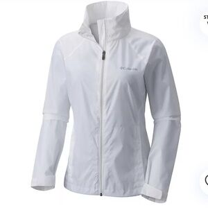 Columbia Woman’s White Full Zip Lightweight Packable Jacket